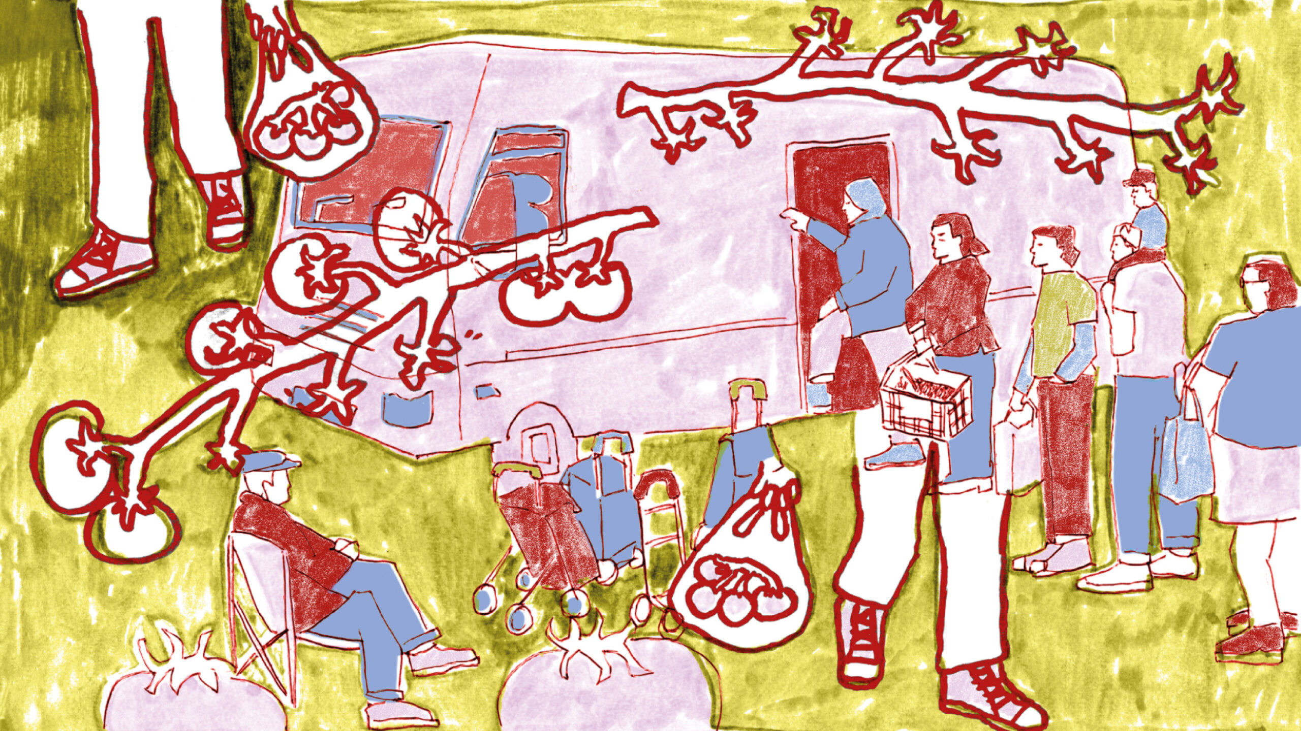 Ilustratie van Voedselbus in Rotterdam